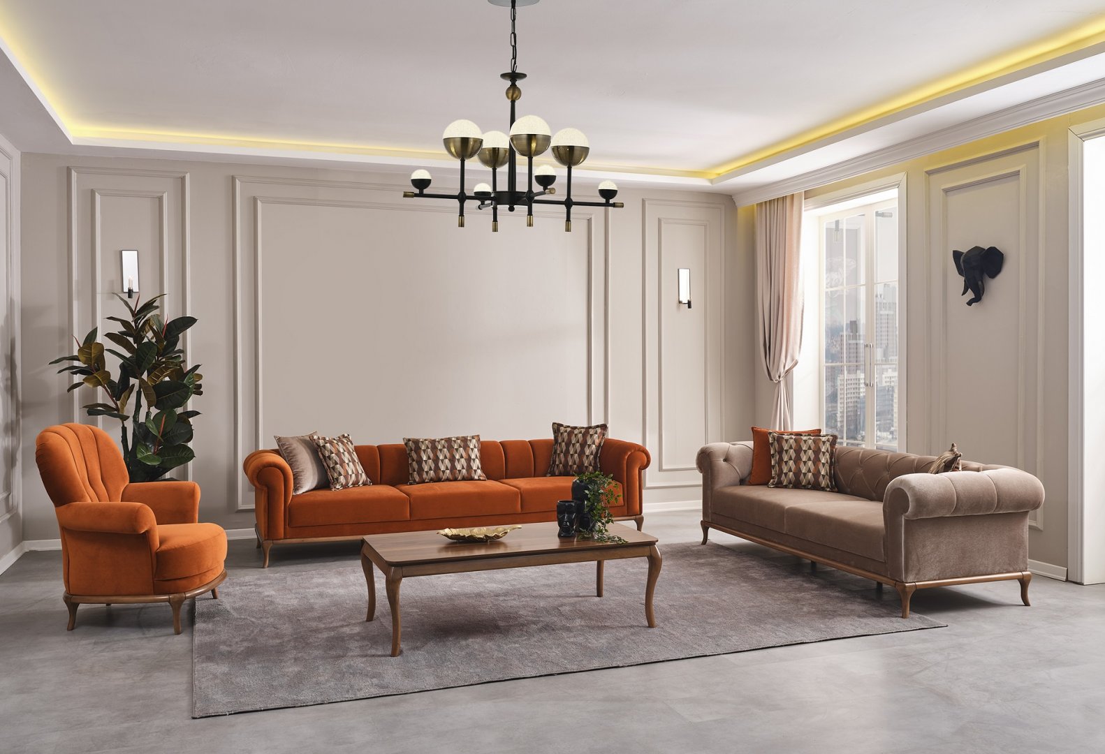 David Michael Furniture Living Room Sofa with Black Lacquer, Murano  Platinum Glass. TM-06-03 |