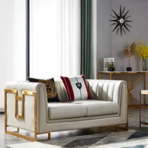 Latest Metal Base Sofa Set Design with Metal Work on Arm Side. at Best Price