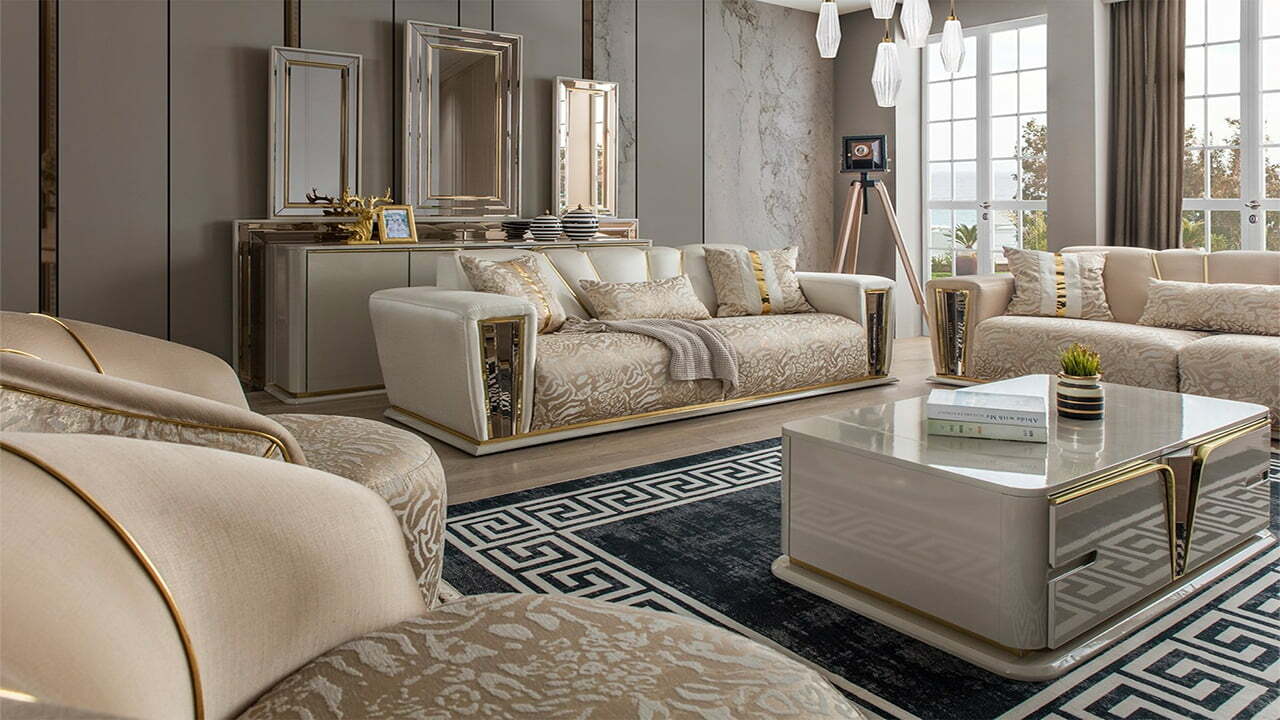 Latest Turkish Design Sofa Set With Beautiful Classy Cushion Work