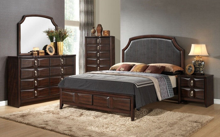 Polish Bedroom Set Leather Cushion Head Board & Classy Polish.