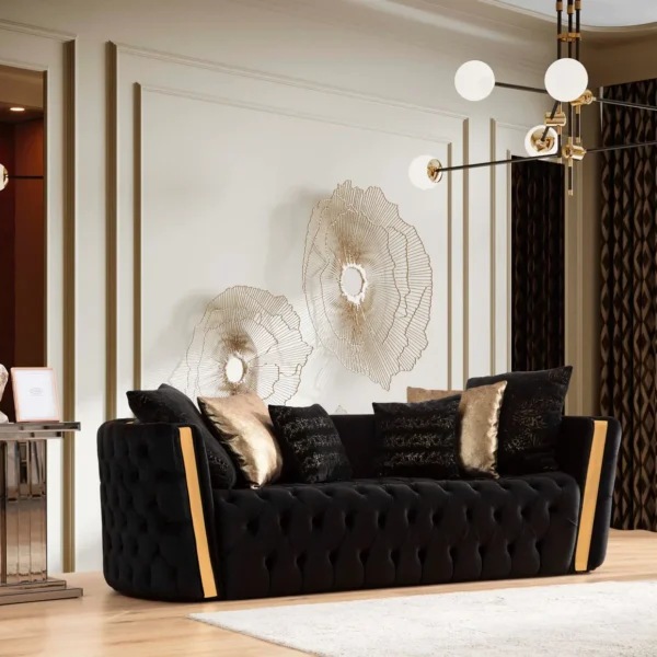 New Latest Design Sofa Set With Modern Oval Shape Arms theme.