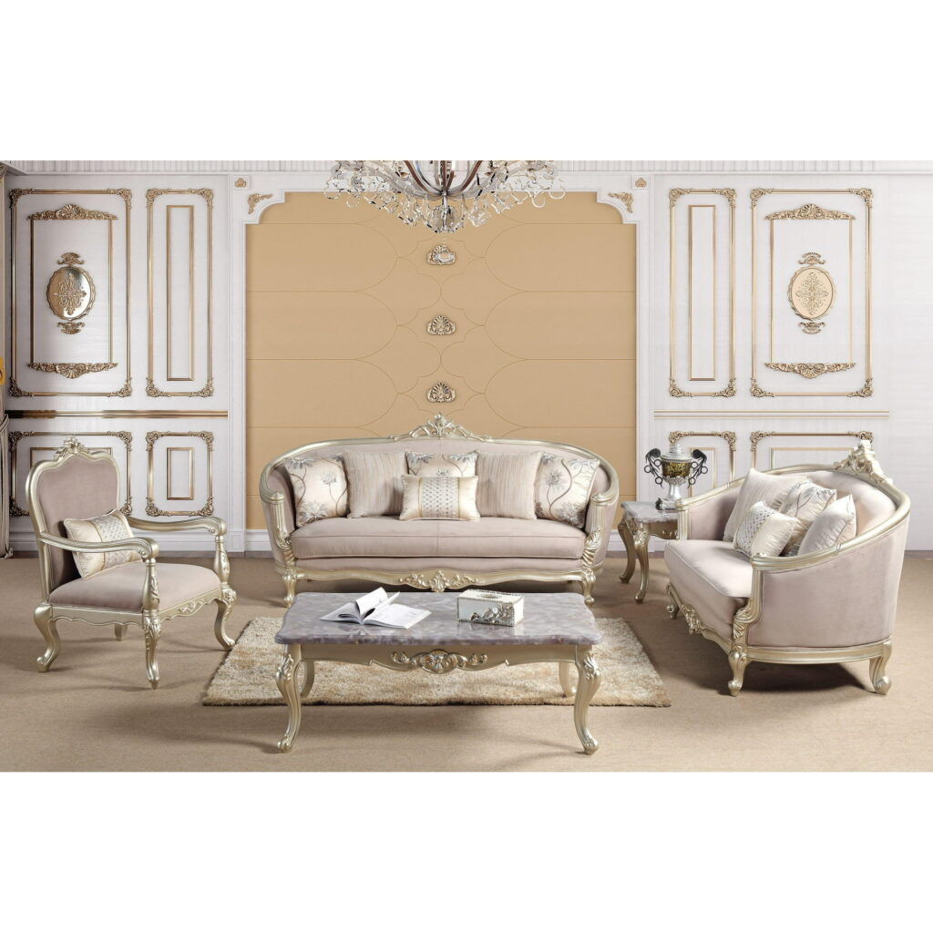 Modern Classic Luxury Sofa Set With Beautiful Wooden Carving.