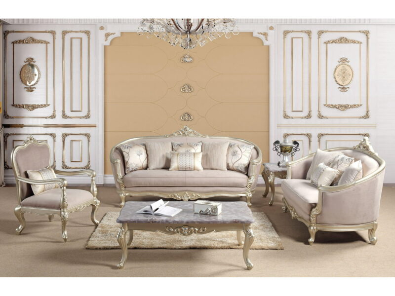 Modern Classic Luxury Sofa Set With Beautiful Wooden Carving.