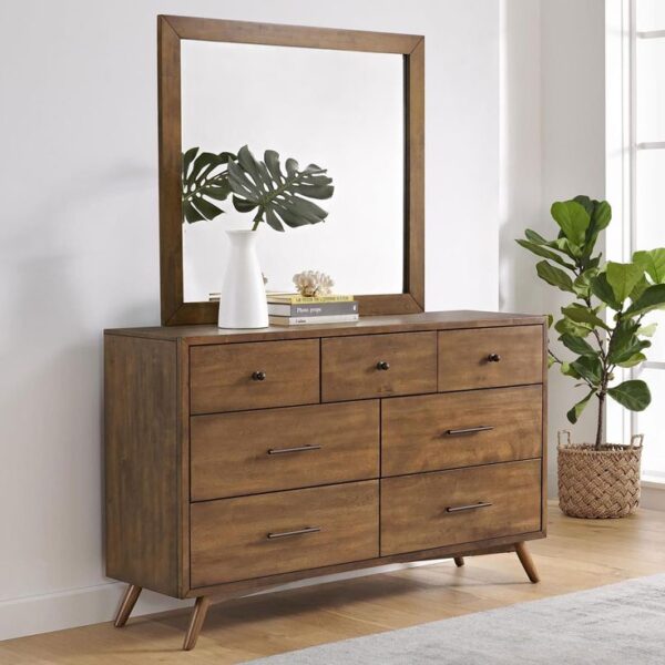 Simple Wooden Design Dressing Table With Natural Walnut Polish Work.