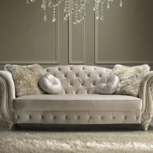 Classy Elegant Drawing Room Sofa Set With Tufting Cushion Work