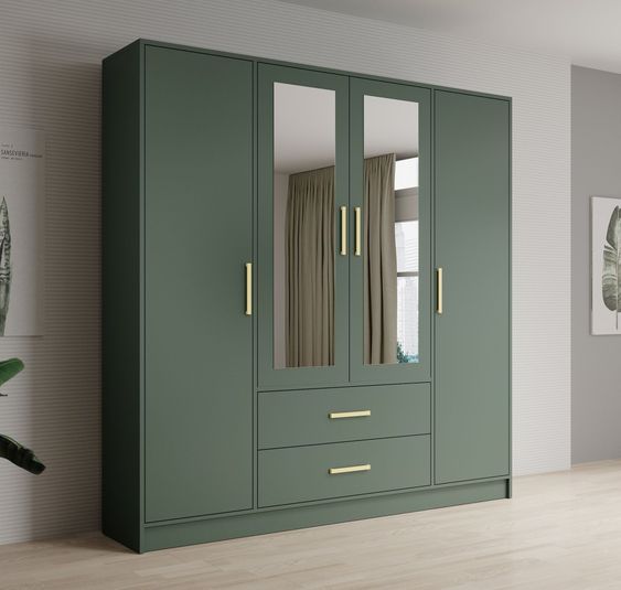 Modern Wardrobe Design With Beautiful Deco Paint Color theme.