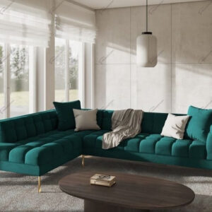 L-shape Sofa Set With Beautiful Box Design on Seats theme.