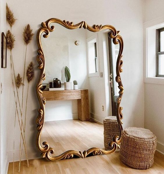 Latest Classy Long Mirror With Classic Hand Carving theme