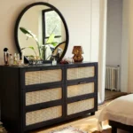 Beautiful Classy Rattan Bed With Elegant theme Side Table Work.